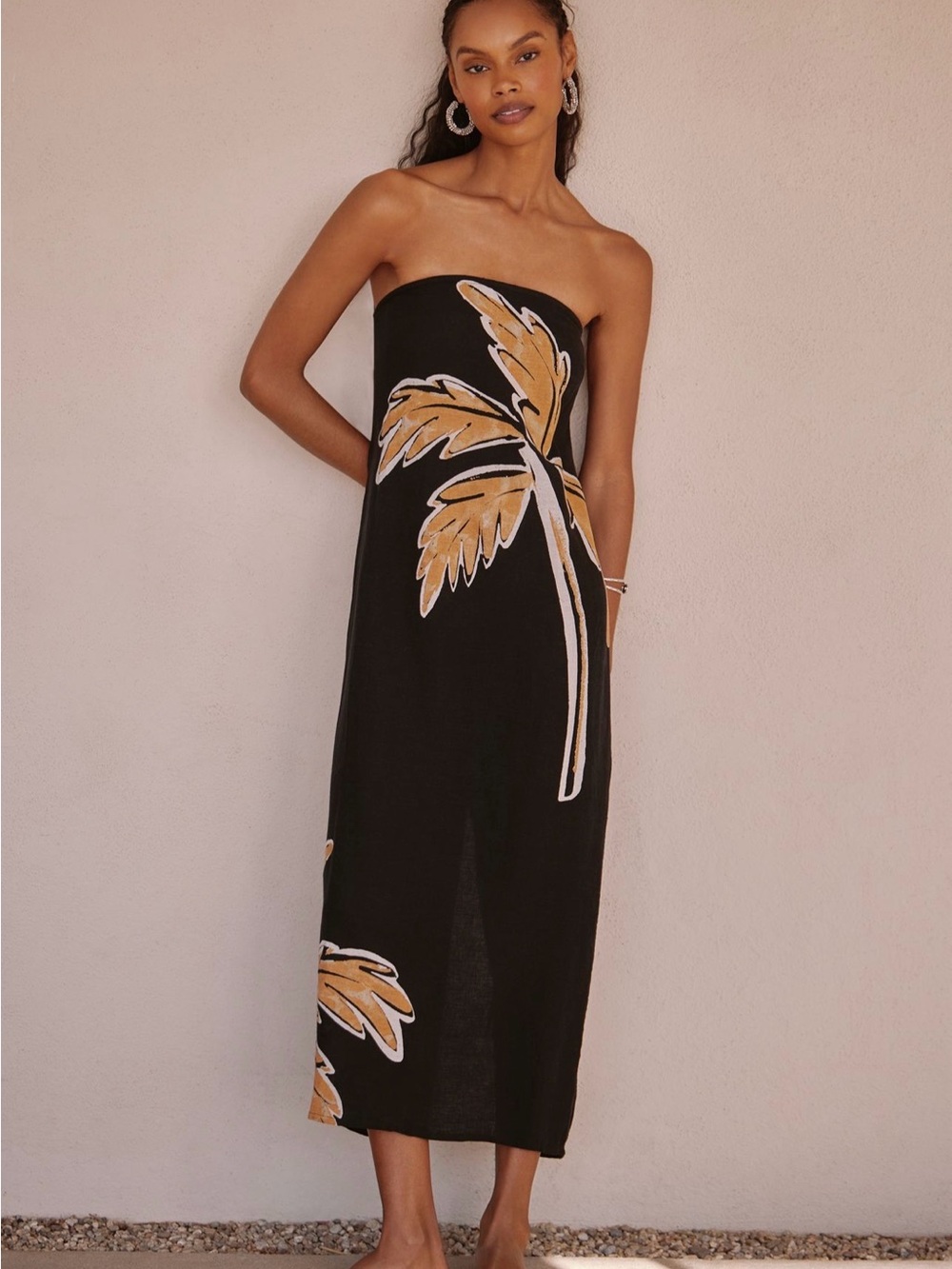 Anthropologie LouLou Avenue Strapless Midi Dress
